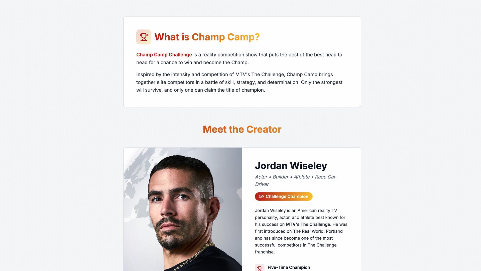 Champ Camp Challenge screen 1